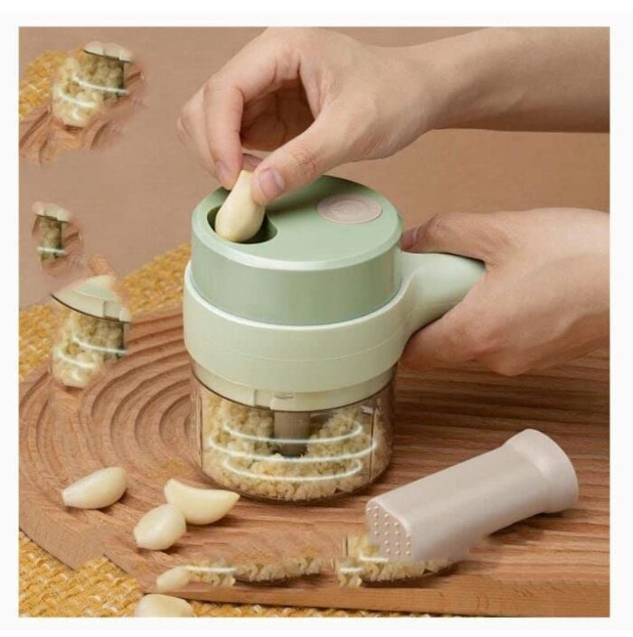 4 in 1 Electric Handheld Cooking Hammer Vegetable Cutter Set Electric Food Chopper Multifunction Vegetable Fruit Slicer